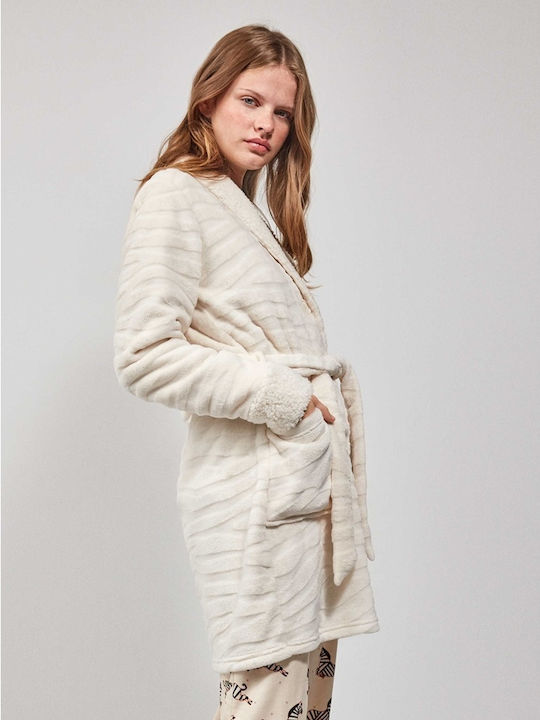 Gisela Winter Damen Vlies Robe Ecru