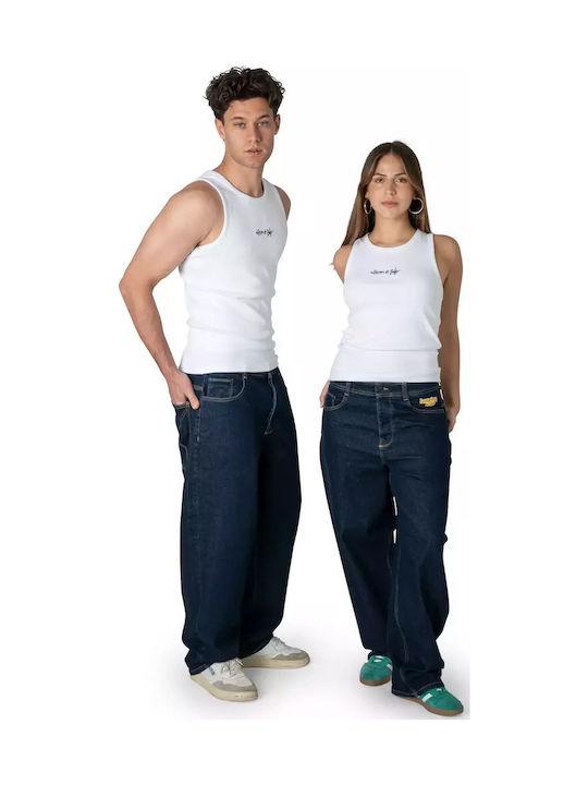 Ανδρικό Παντελόνι Τζιν με Slim Baggy Εφαρμογή Indigo Blue