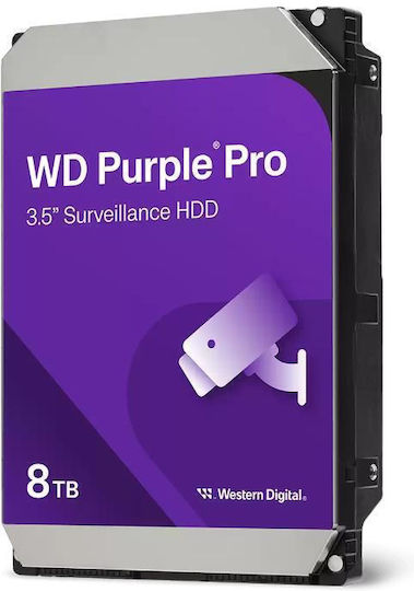 Western Digital Purple Pro Smart Video 8TB HDD Hard Drive 3.5" SATA III 7200rpm with 256MB Cache for Server / Recorder WD8002PURP