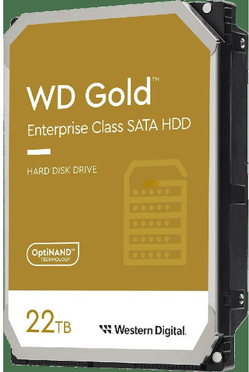 Western Digital Gold 22TB HDD Hard Drive 3.5" SATA III 7200rpm with 512MB Cache for NAS / Server WD221KRYZ