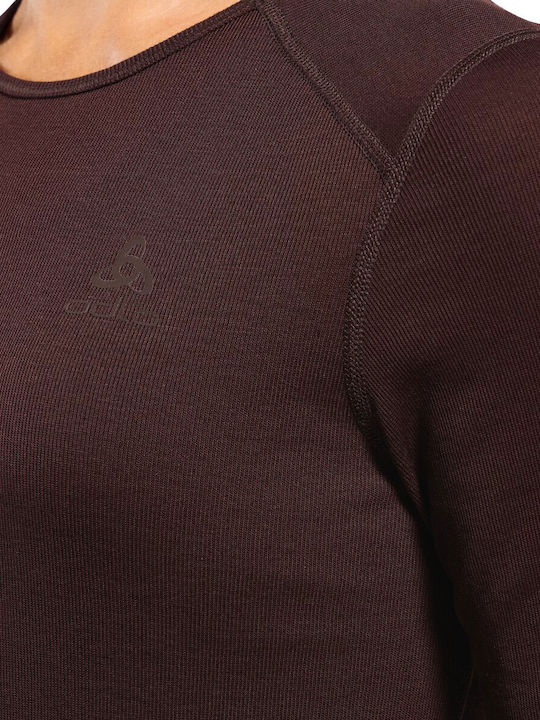 Odlo Active Warm Eco Damen Thermounterwäsche Langärmliges Hemd Burgundisch