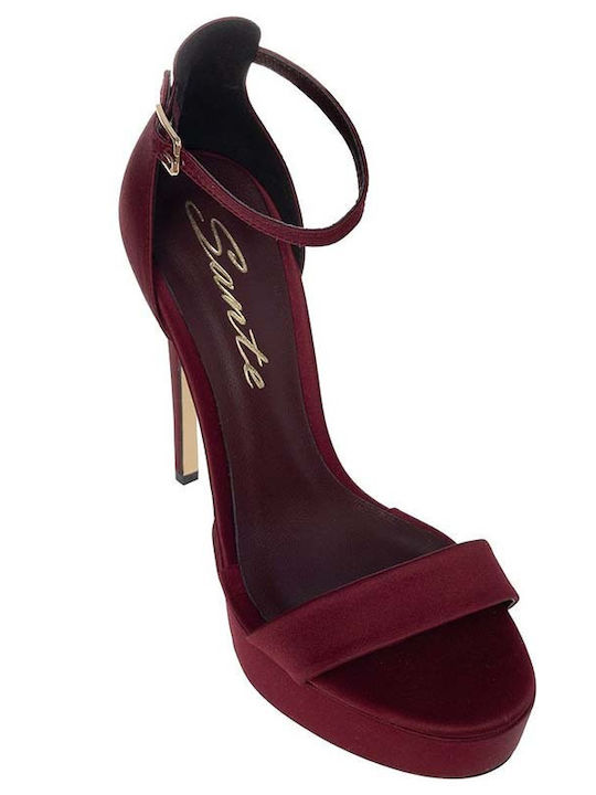 Stoff Sandalen Burgundisch