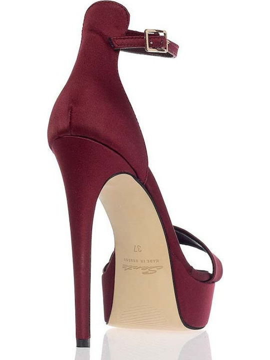 Stoff Sandalen Burgundisch
