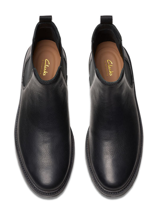 Clarkdale Leder Chelsea Herrenstiefel Schwarz