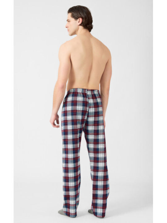 Minerva Men's Winter Cotton Pajama Pants Grey, Bordeaux