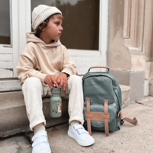 Elodie Details Chipmunk Darling Неръждаема Стомана Детска Бутилка За Вода С Изскачаща Капачка Non Spill Зелена 350ml