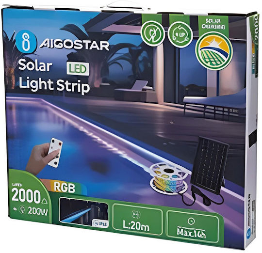 Aigostar Solar Light 30W 300lm RGB with Photocell and Remote Control IP65