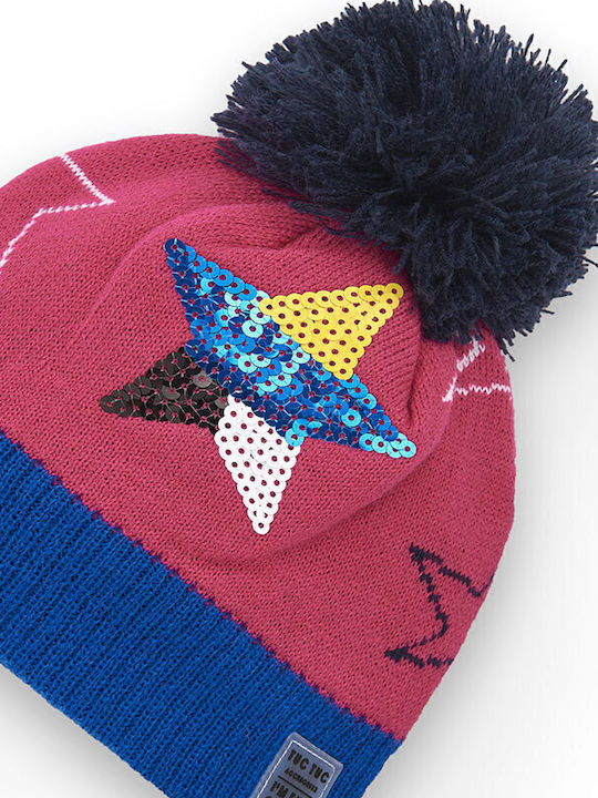 Kids Beanie Set with Scarf Knitted Blue