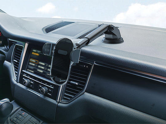 Auto Gs Βάση Κινητού Αυτοκινήτου με Ρυθμιζόμενα Άγκιστρα Μαύρη