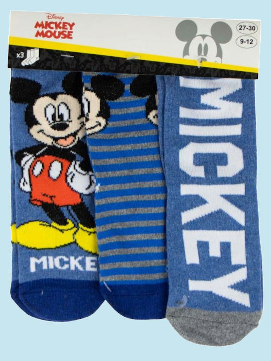 Disney Παιδικές Κάλτσες Mickey Μπλε 3 Ζευγάρια Disney Παιδικές Κάλτσες Mickey Μπλε 3 Ζευγάρια