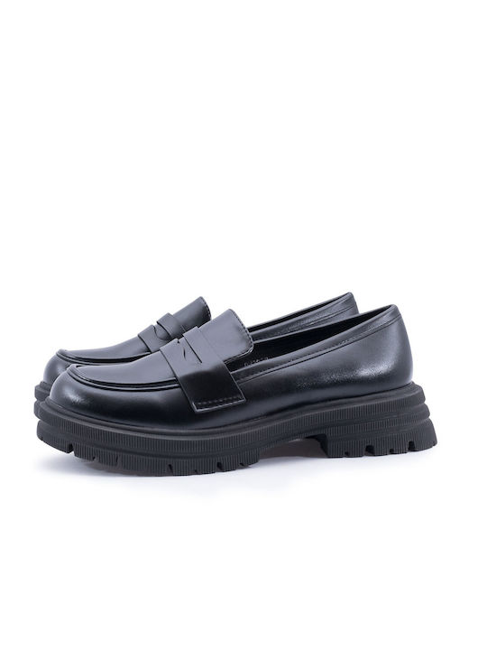 Love4shoes Damen Loafers in Schwarz Farbe