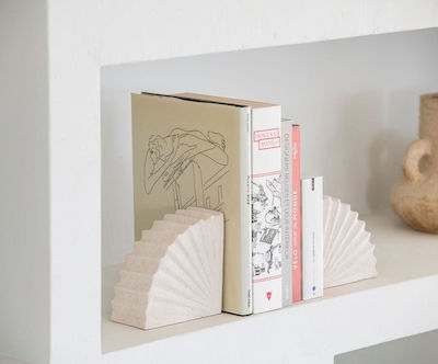 Bookend in White Color 7x15x31cm.