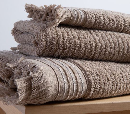 Nef-Nef Homeware Bath Towels Set 3 pcs Satti Beige Weight 500gsm