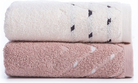 Nef-Nef Homeware Σετ Πετσέτες Μπάνιου 3τμχ Cheville 70xεκ. Ecru Βάρους 500gr/m²