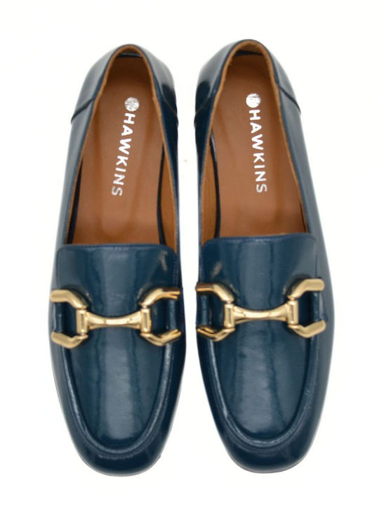 Hawkins Premium Leather Women's Loafers in Blue Color