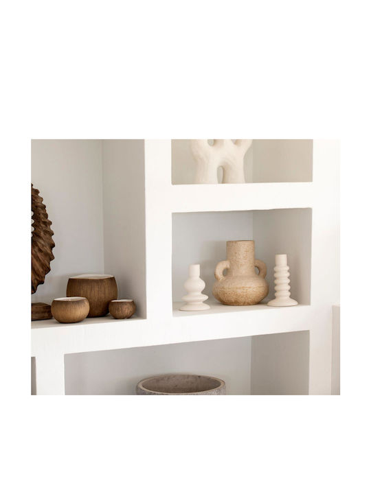 Candle Holder Ah-ax24042 11x18.5cm White Andrea House Ceramic