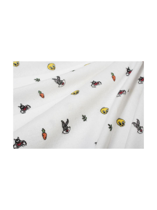 Printed Sheets Set 3 Pcs Bebe Looney Tunes 38 120x160 White 100% Cotton Flannel 31212221019