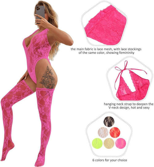 Kinksters Sexy Σετ Εσωρούχων με Δαντέλα Ροζ