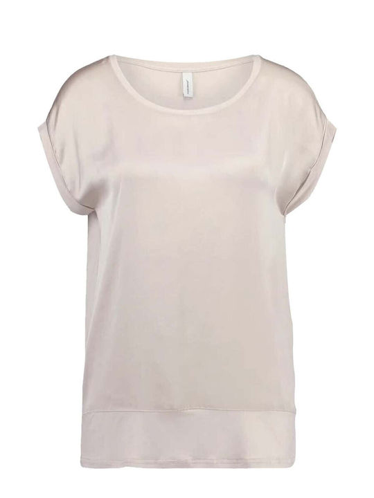 Women's Blouse Satin Ecru
