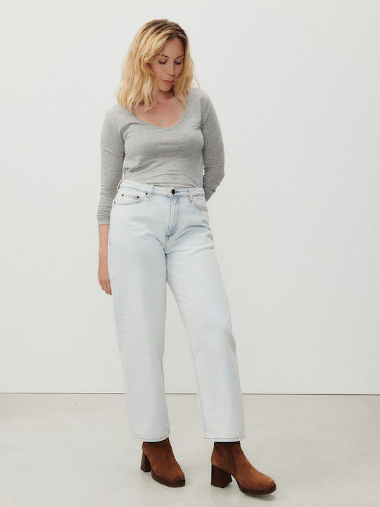 Jacksonville Women's Cotton Long Sleeve Blouse Heather Gray