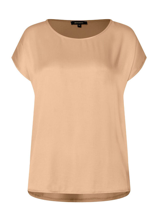 MORE & MORE Damen Bluse Satin Beige