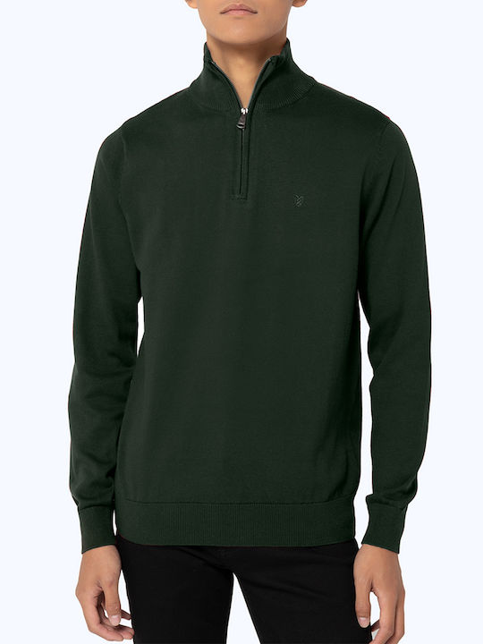 The Bostonians Men's Blouse with Zipper Dark Green