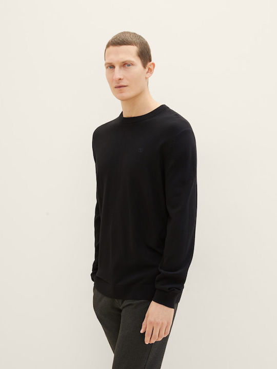 Basic Langarm-Pullover Black