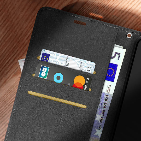 Hülle Motorola Edge 40 Pro Wallet Stand Bara Soft Leder Serie Schwarz
