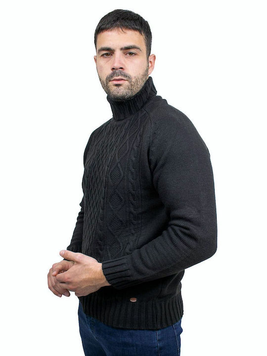 Artisti Italiani Men's Blouse Turtleneck BLACK