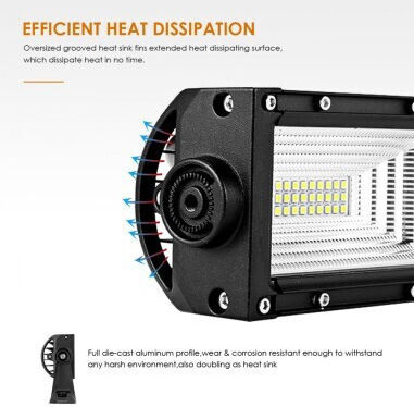 Gekrümmte LED Auto-Leiste 324W LED 3 Reihen 12V-24V 22680 Lumen 21,5"/54,6 cm Combo-Strahl 12/60 Grad