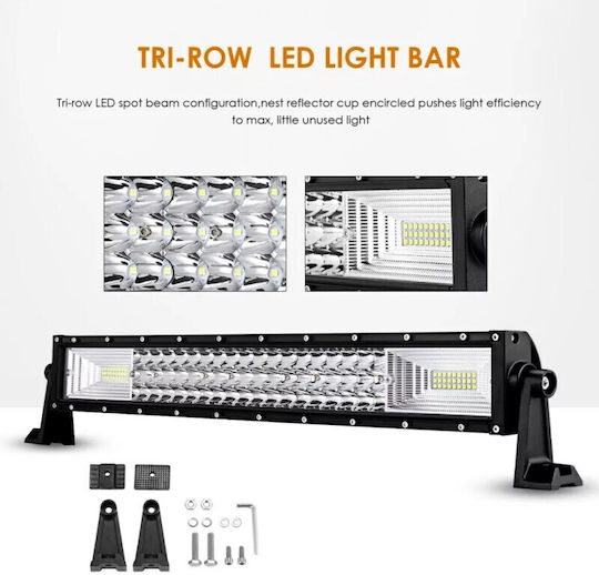 Curved Auto LED Bar 216W LED 3 Rows 12V-24V 15120 Lumens 13.5″/34.2 Cm Combo Beam 12/60 Degree