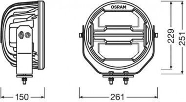 Far auto LED 6000k Osram 60w 3500lm 12/24v Ledriving Aprobare ECE Mx260-cb
