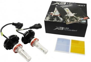 Set aus 2 LED H8 H9 H11 Canbus 50W 12.000 Lm 12V-24V