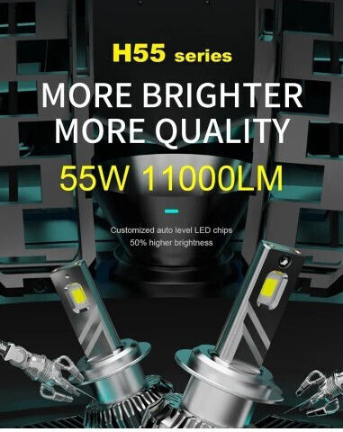 Set de 2 H7 H55 Canbus LED 55W 6000K 11.000 Lm 12V