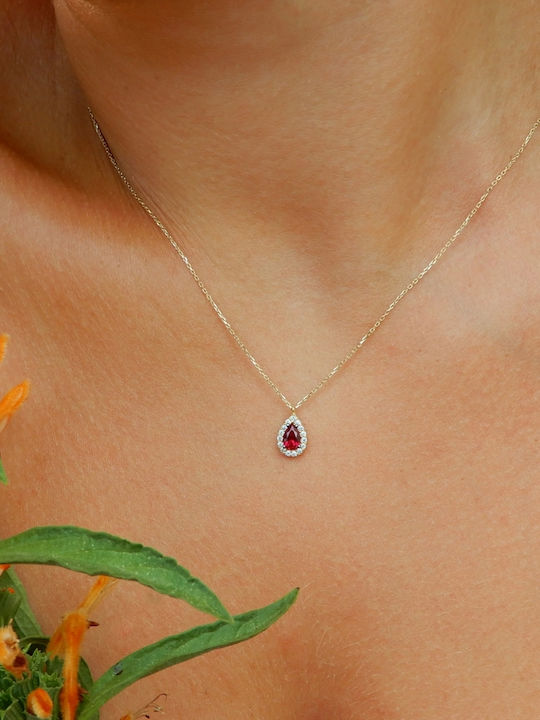 Art d or Halskette Rosette aus 14K Gold Rot