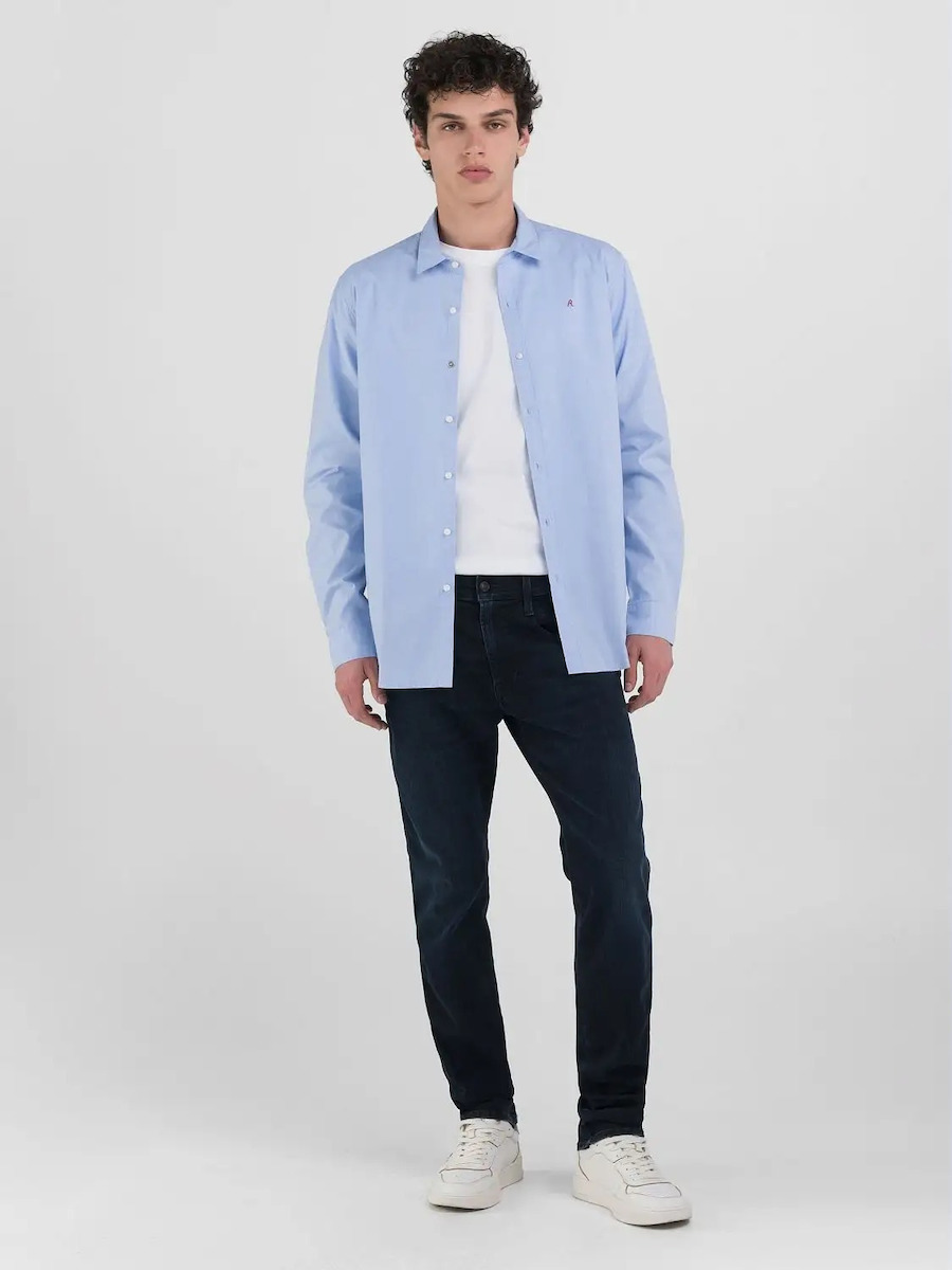 シャツ REPLAY Men Shirts M4138A52767010 Blue Replay M4138A Man Blue Shirts - Zuklat
