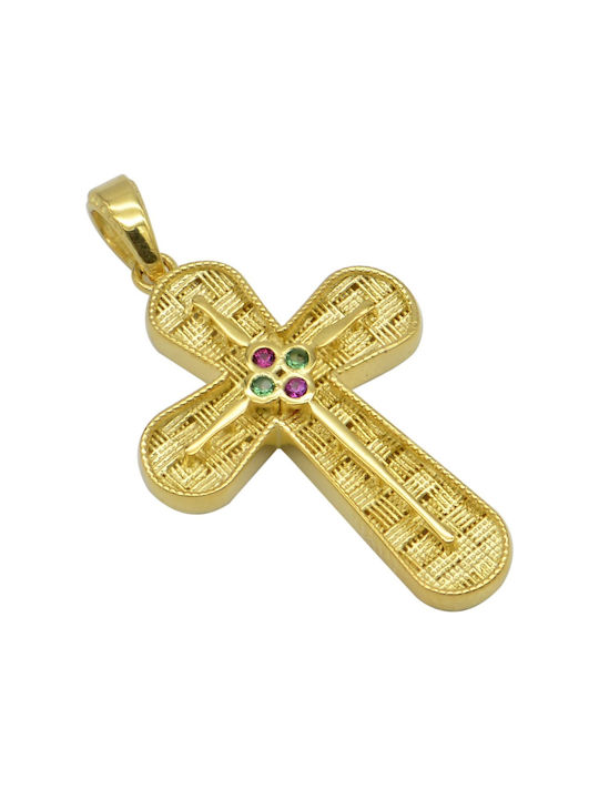 Senzio Belibasakis Women's Gold Byzantine Cross 14K Double Sided