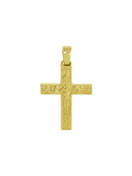 Senzio Belibasakis Men's Gold Cross 14K Double Sided