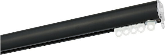 Zogometal Metallic Curtain Pole Color More Mat Collection Double with Rail Φ25mm 300cm Charcoal