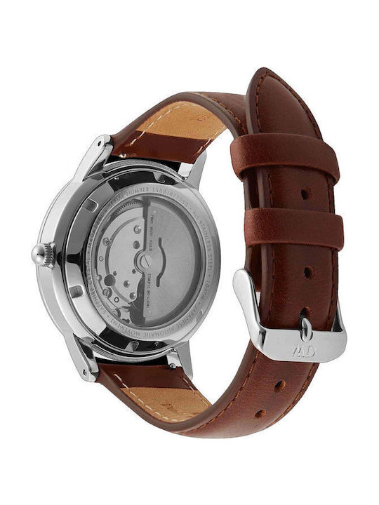 Daniel Wellington Herrenuhr 40mm Automatisch mit Braun Lederarmband