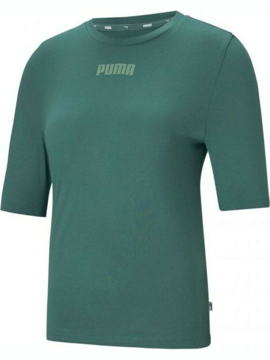 Puma Modern Basics Damen Korsett Bluse Kurzärmelig Grün