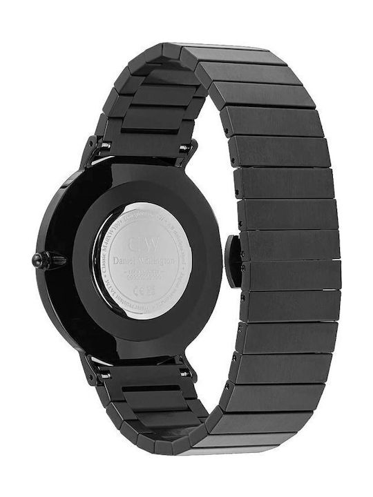 Daniel Wellington Piano Ανδρικό Ρολόι 40mm Μπαταρίας με Μαύρο Μεταλλικό Μπρασελέ