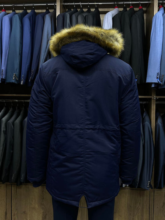 Paco & Co 13008 Men's Winter Parka Jacket Blue