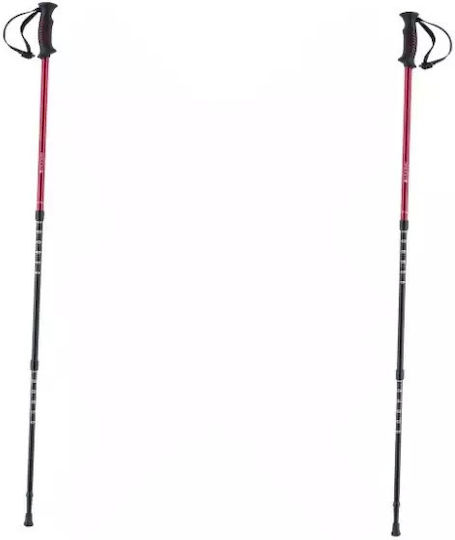 Ferrino Pair of Telescopic Trekking Poles Stick Gta Red