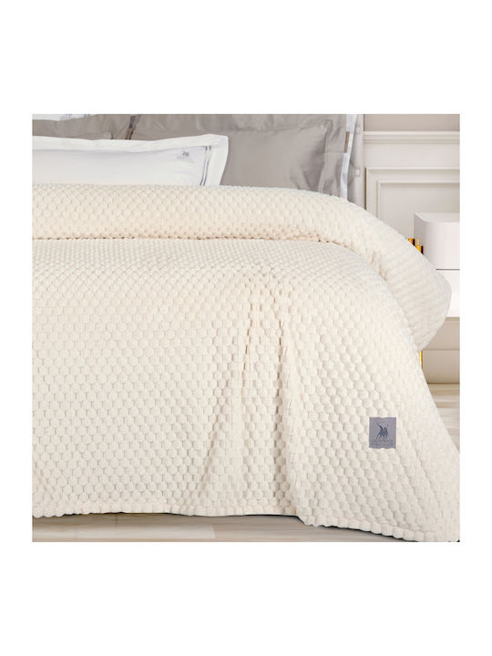 Greenwich Polo Club Blanket Fleece Queen 220x240cm. Cream