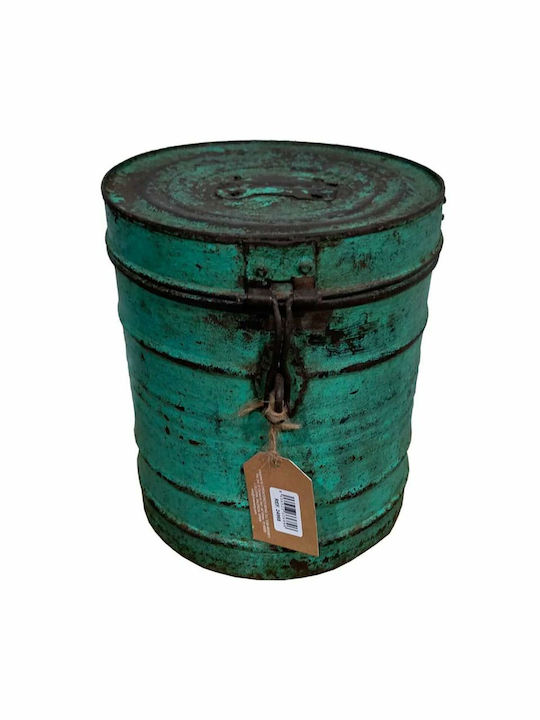 Decorative Container Alexandra House Living Green Iron Craft Style 23 X 28 X 23 Cm