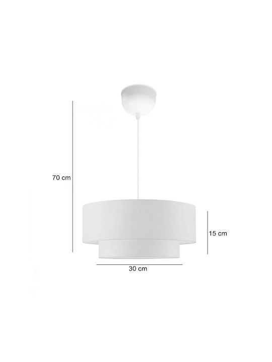 Pakketo Sombre Pendant Light White with Socket E27 30cm