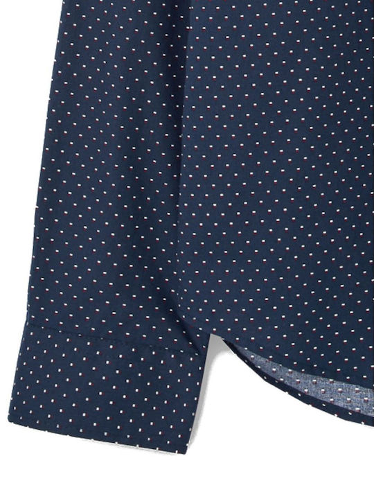 Langärmlig Hemd Polka Dot Blue