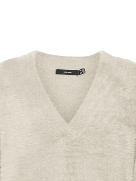 Vero Moda Women's Long Sleeve Sweater with V Neckline Birch