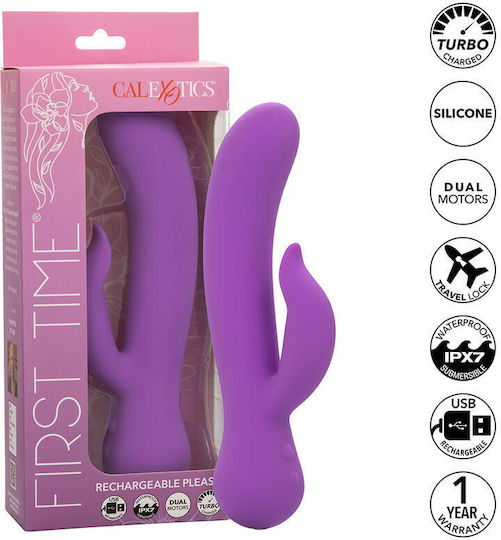 Calexotics First Time Vibrator Pleaser Rechargeable Purple Product Code D-241413